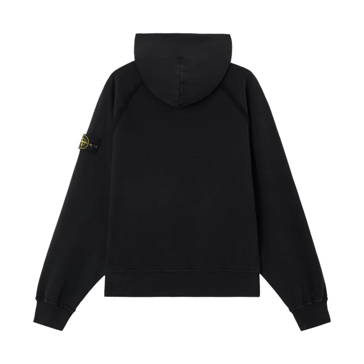 Stone Island Oversized Raglan Sleeve Hooded Sweatshirt in Black