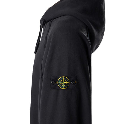 Stone Island Oversized Raglan Sleeve Hooded Sweatshirt in Black