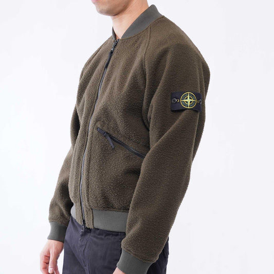 Stone Island Panno Ratinato Bomber Jacket in Military GreenCoats & JacketsStone IslandDPUS Designer Outlet8053813439699SStone Island Panno Ratinato Bomber Jacket in Military Green