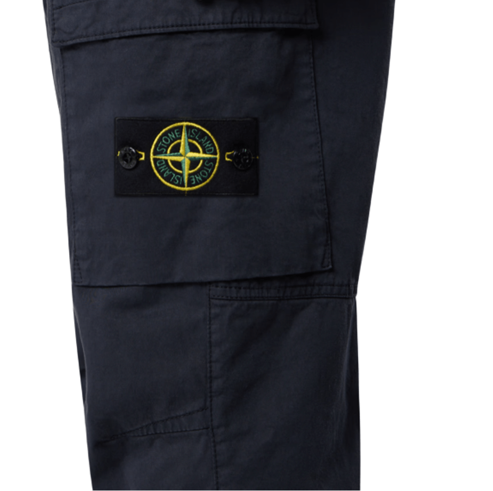 Stone Island Regular Tapered Cargo Trousers with Elasticated Cuffs in NavyTrousersStone IslandDPUS Designer Outlet805381346134830Stone Island Regular Tapered Cargo Trousers with Elasticated Cuffs in Navy