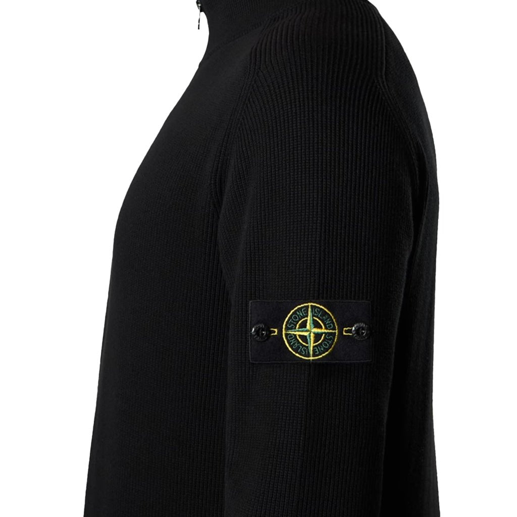 Stone Island Ribbed Soft Cotton Half - Zip JumperKnitwearStone IslandDPUS Designer OutletBlackSStone Island Ribbed Soft Cotton Half - Zip Jumper