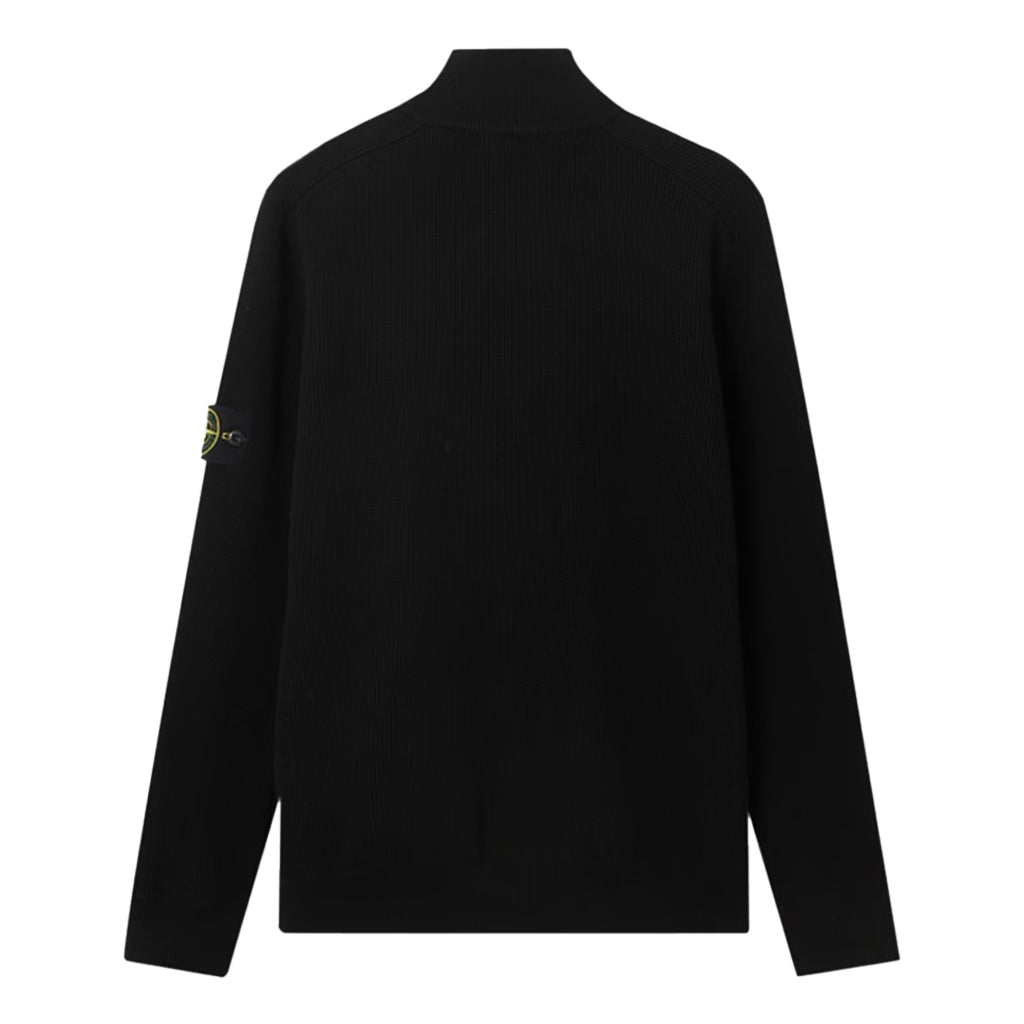 Stone Island Ribbed Soft Cotton Half - Zip JumperKnitwearStone IslandDPUS Designer OutletBlackSStone Island Ribbed Soft Cotton Half - Zip Jumper