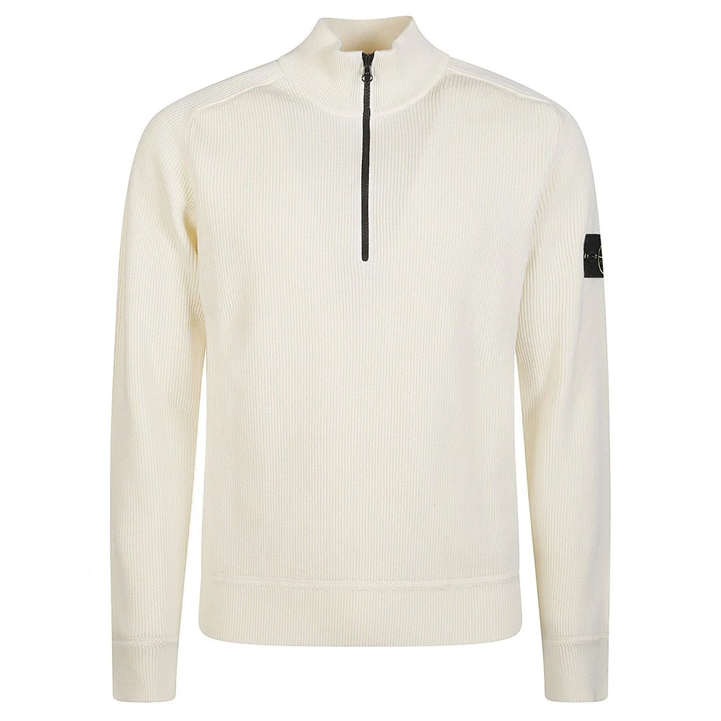 Stone Island Ribbed Soft Cotton Half - Zip JumperKnitwearStone IslandDPUS Designer OutletIvorySStone Island Ribbed Soft Cotton Half - Zip Jumper