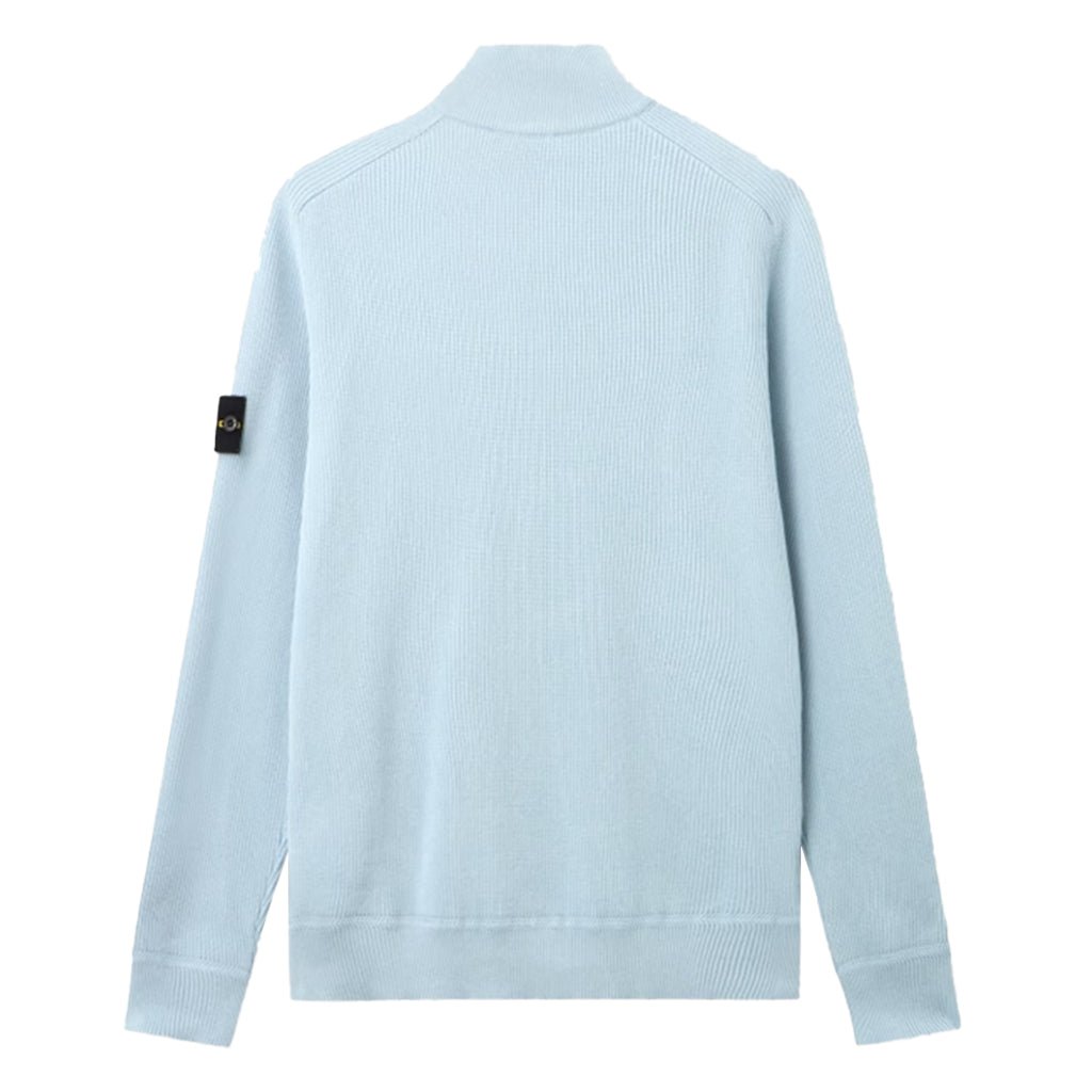 Stone Island Ribbed Soft Cotton Half - Zip JumperKnitwearStone IslandDPUS Designer OutletSky BlueSStone Island Ribbed Soft Cotton Half - Zip Jumper