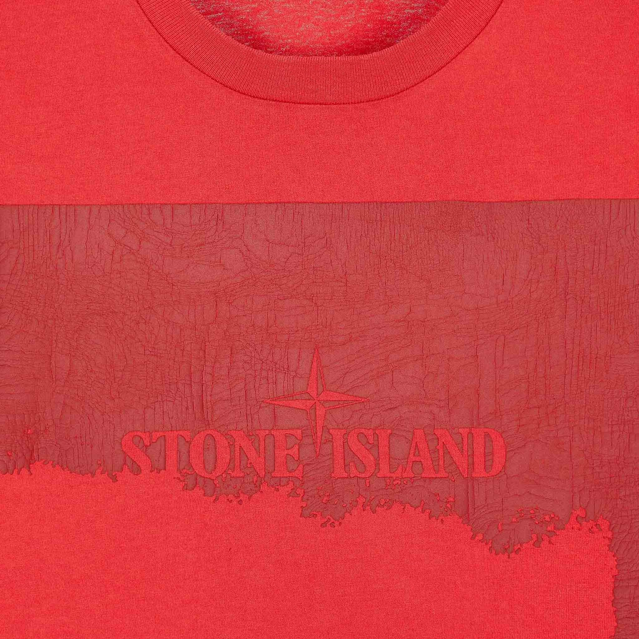 Stone Island "Scratched Paint Two" Print T-Shirt in RedT-ShirtsStone IslandDPUS8052572925740SStone Island "Scratched Paint Two" Print T-Shirt in Red