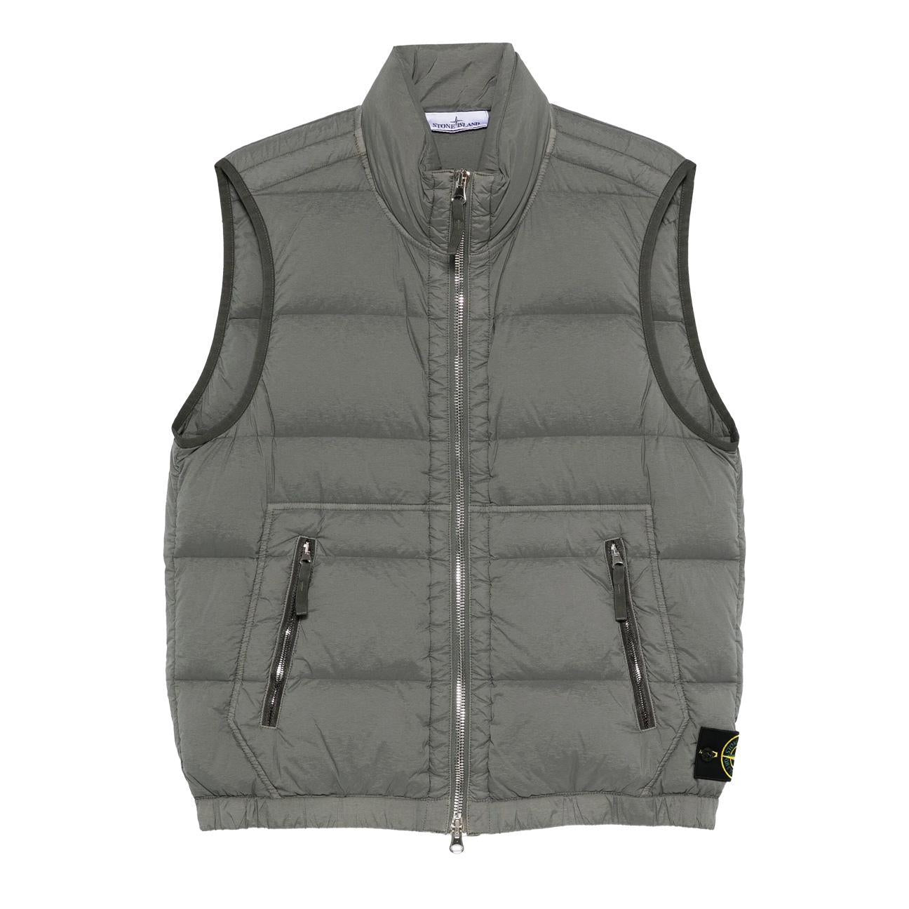 Stone Island Seamless Tunnel Nylon Down-TC Vest in Cement