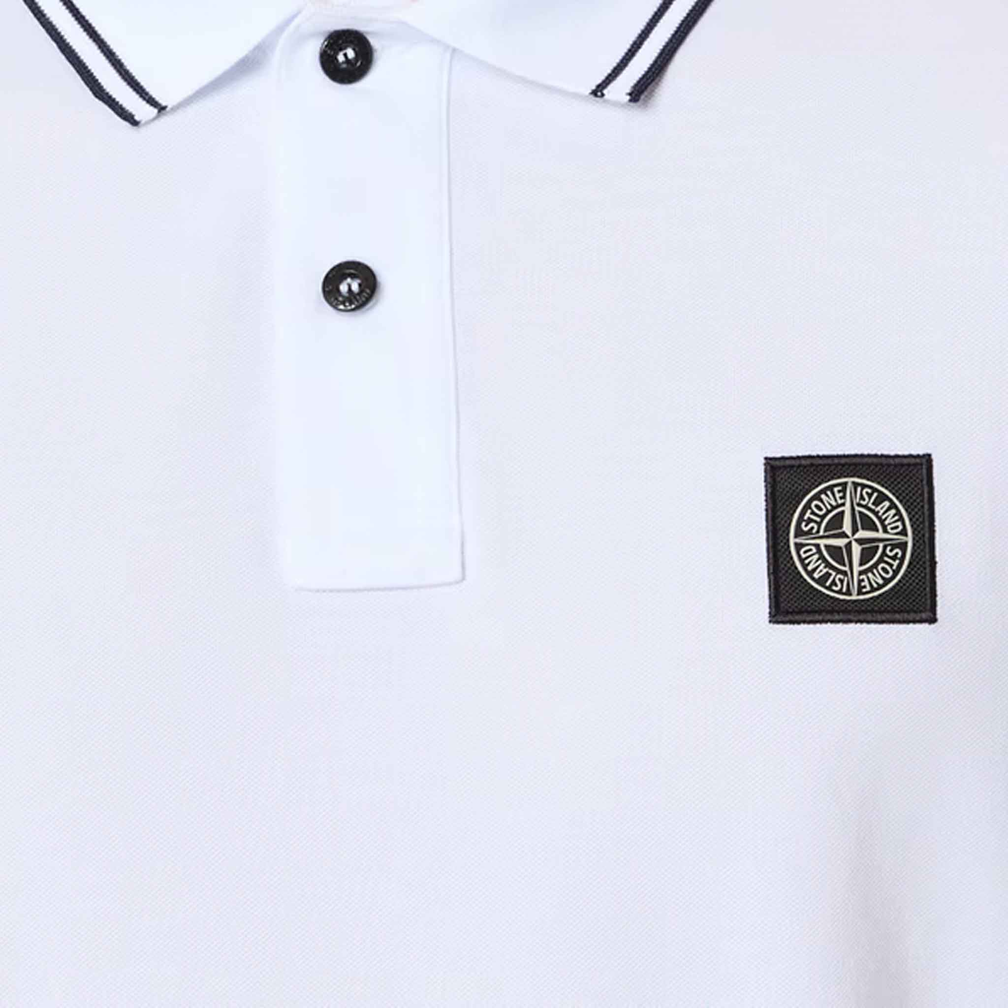 Stone Island Slim Fit Polo Shirt in WhitePolosStone IslandDPUSSStone Island Slim Fit Polo Shirt in White