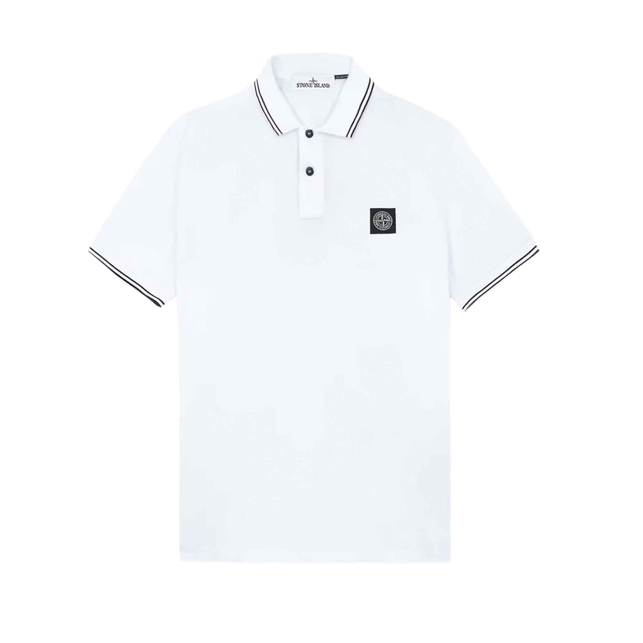 Stone Island Slim Fit Polo Shirt in WhitePolosStone IslandDPUSSStone Island Slim Fit Polo Shirt in White