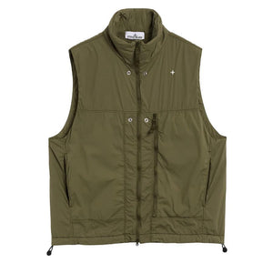 Stone Island Stellina Skin Touch Nylon-TC Vest in Olive Green