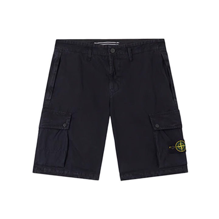 Stone Island Stretch Cotton "Old" Effect Cargo Bermuda in NavyShortsStone IslandDPUS Designer Outlet805059291096830Stone Island Stretch Cotton "Old" Effect Cargo Bermuda in Navy