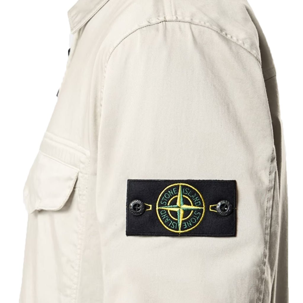 Stone Island Stretch Organic Cotton Satin, Garment Dyed ShirtsStone IslandDPUS Designer Outlet8053819383200Pearl GreySStone Island Stretch Organic Cotton Satin, Garment Dyed Shirts