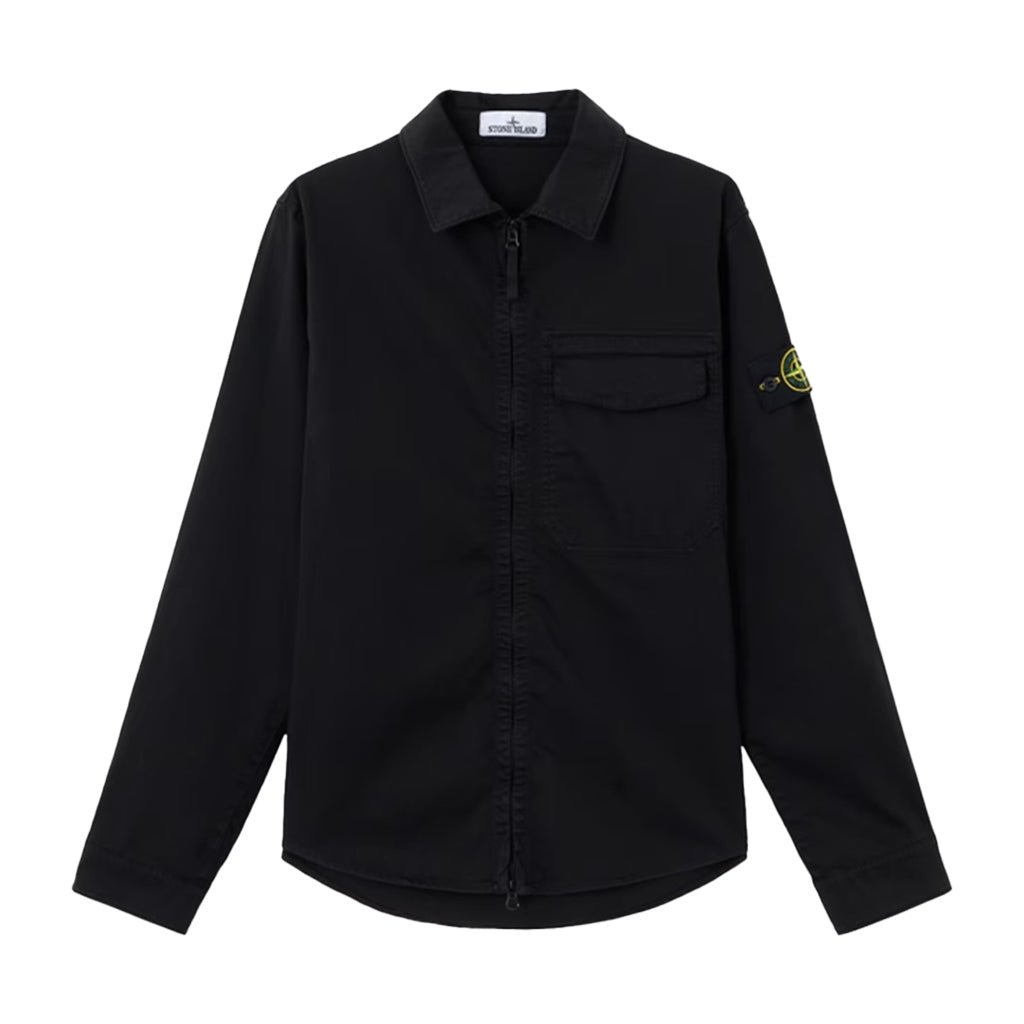[Stone Island] Stretch Organic Cotton Satin OvershirtOvershirtStone IslandDPUS Designer OutletBlackS[Stone Island] Stretch Organic Cotton Satin Overshirt