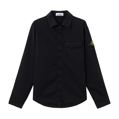 [Stone Island] Stretch Organic Cotton Satin OvershirtOvershirtStone IslandDPUS Designer OutletBlackS[Stone Island] Stretch Organic Cotton Satin Overshirt