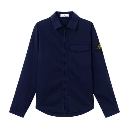 [Stone Island] Stretch Organic Cotton Satin OvershirtOvershirtStone IslandDPUS Designer OutletNavyS[Stone Island] Stretch Organic Cotton Satin Overshirt