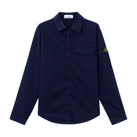[Stone Island] Stretch Organic Cotton Satin OvershirtOvershirtStone IslandDPUS Designer OutletNavyS[Stone Island] Stretch Organic Cotton Satin Overshirt