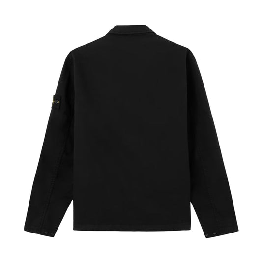 [Stone Island] Stretch Organic Cotton Twill Garment Dyed ShirtOvershirtStone IslandDPUS Designer OutletBlackS[Stone Island] Stretch Organic Cotton Twill Garment Dyed Shirt