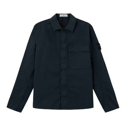 [Stone Island] Stretch Organic Cotton Twill Garment Dyed ShirtOvershirtStone IslandDPUS Designer OutletNavyS[Stone Island] Stretch Organic Cotton Twill Garment Dyed Shirt