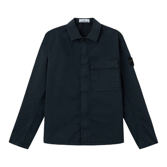[Stone Island] Stretch Organic Cotton Twill Garment Dyed ShirtOvershirtStone IslandDPUS Designer OutletNavyS[Stone Island] Stretch Organic Cotton Twill Garment Dyed Shirt