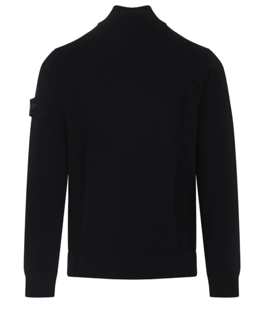 Stone Island Stretch Wool Zip - Up Knit with Stand Collar in BlackHoodies & Zip - UpsStone IslandDPUS Designer Outlet8053813436353SStone Island Stretch Wool Zip - Up Knit with Stand Collar in Black