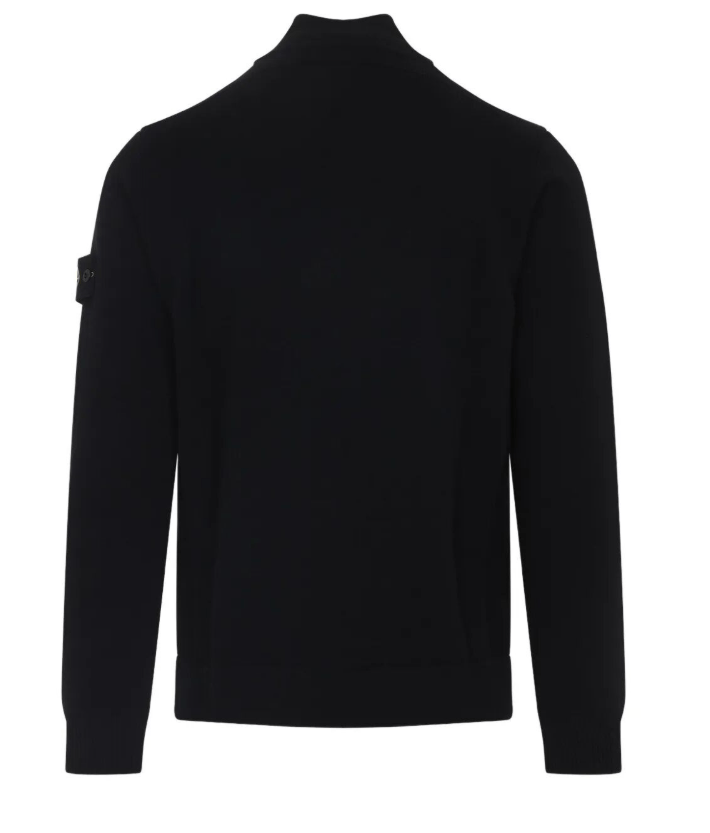 Stone Island Stretch Wool Zip - Up Knit with Stand Collar in BlackHoodies & Zip - UpsStone IslandDPUS Designer Outlet8053813436353SStone Island Stretch Wool Zip - Up Knit with Stand Collar in Black
