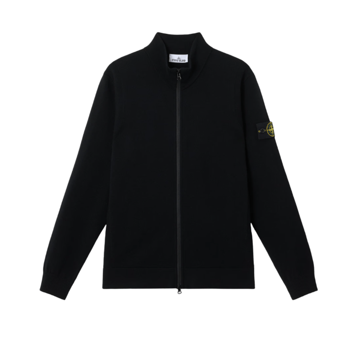 Stone Island Stretch Wool Zip - Up Knit with Stand Collar in BlackHoodies & Zip - UpsStone IslandDPUS Designer Outlet8053813436353SStone Island Stretch Wool Zip - Up Knit with Stand Collar in Black