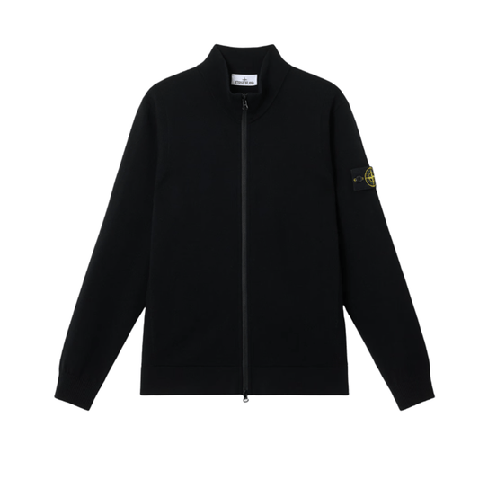 Stone Island Stretch Wool Zip - Up Knit with Stand Collar in BlackHoodies & Zip - UpsStone IslandDPUS Designer Outlet8053813436353SStone Island Stretch Wool Zip - Up Knit with Stand Collar in Black