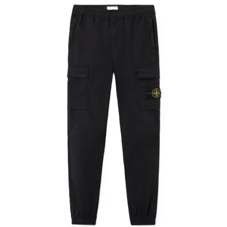 Stone Island Supima Cotton Cargo Trousers with Elasticated Cuffs in BlackTrousersStone IslandDPUS Designer Outlet805381346325028Stone Island Supima Cotton Cargo Trousers with Elasticated Cuffs in Black