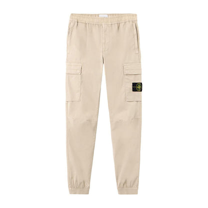 Stone Island Supima Cotton Cargo Trousers with Elasticated Cuffs in DessertTrousersStone IslandDPUS Designer Outlet805381343618628Stone Island Supima Cotton Cargo Trousers with Elasticated Cuffs in Dessert