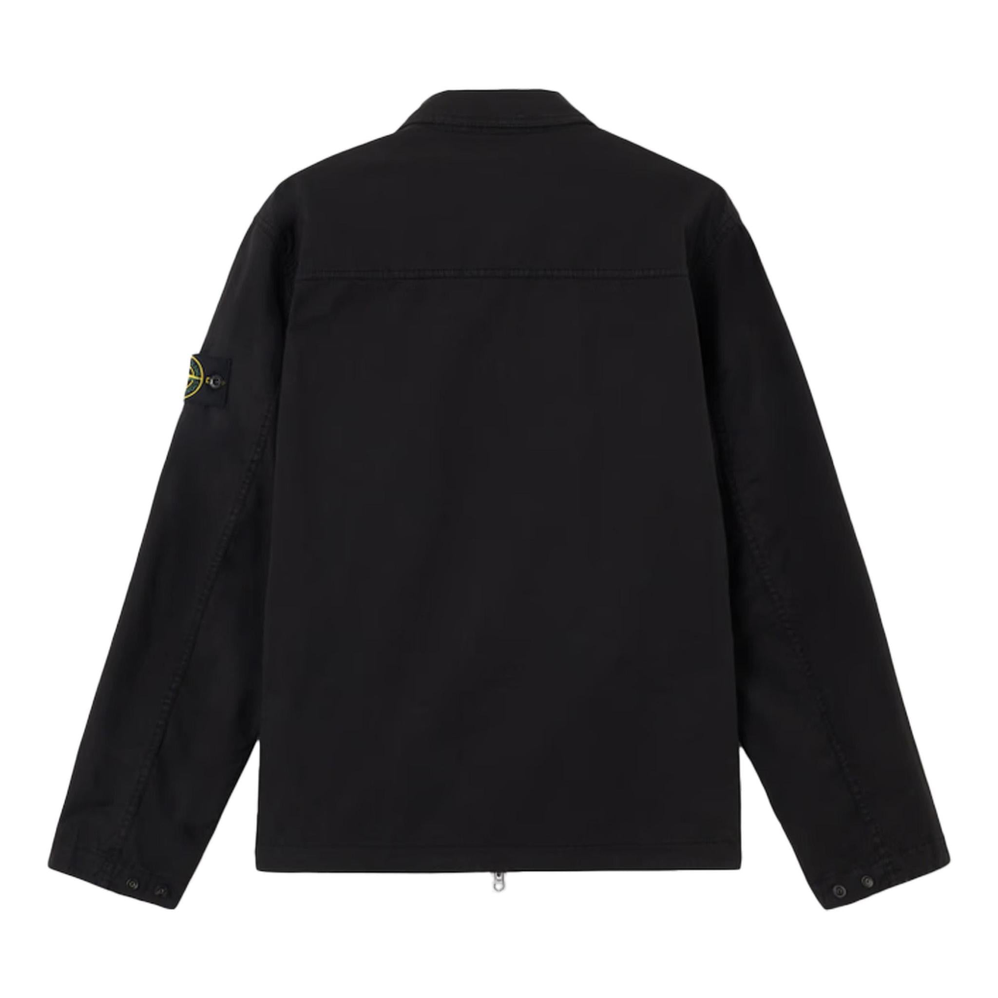Stone Island Supima Cotton Twill Stretch Overshirt in Black