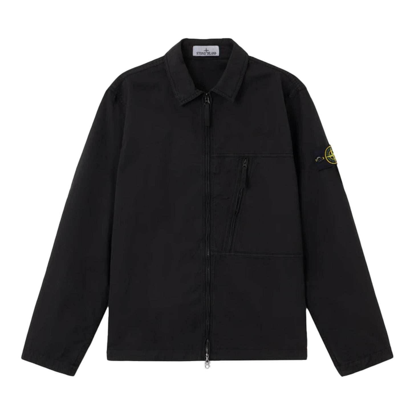Stone Island Supima Cotton Twill Stretch Overshirt in Black