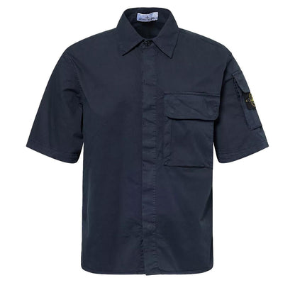 Stone Island Supima Cotton Twill Stretch - TC Comfort Fit Shirt in NavyShirtStone IslandDPUS Designer Outlet8053813444112SStone Island Supima Cotton Twill Stretch - TC Comfort Fit Shirt in Navy