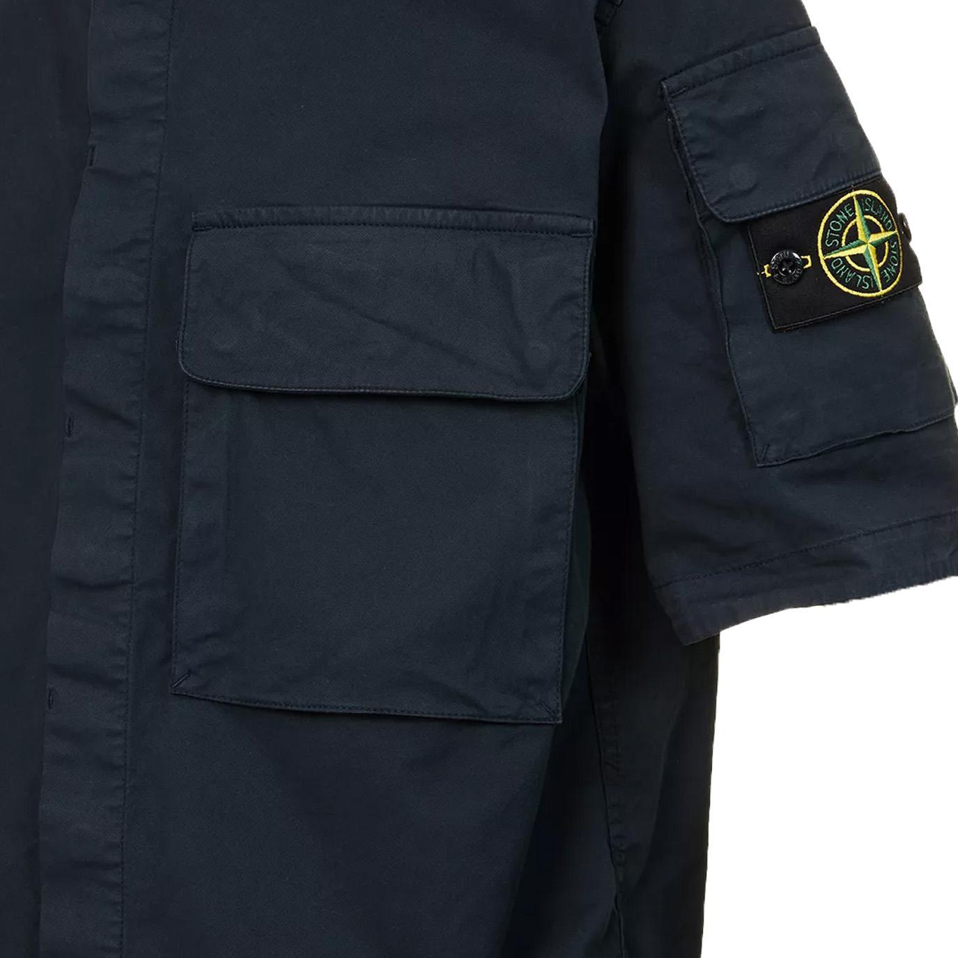 Stone Island Supima Cotton Twill Stretch - TC Comfort Fit Shirt in NavyShirtStone IslandDPUS Designer Outlet8053813444112SStone Island Supima Cotton Twill Stretch - TC Comfort Fit Shirt in Navy