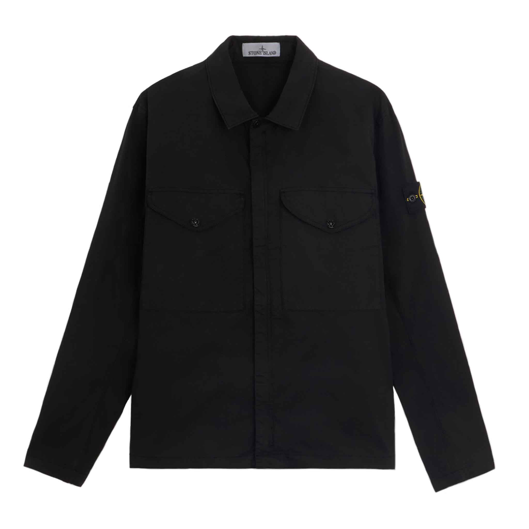 Stone Island SUPIMA® Cotton Twill Stretch - TC Overshirt in BlackOvershirtStone IslandDPUS8056246067323SStone Island SUPIMA® Cotton Twill Stretch - TC Overshirt in Black