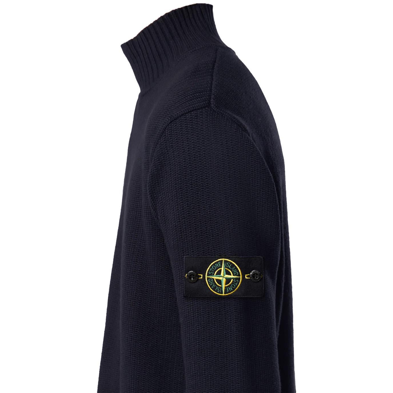 Stone Island Turtleneck Knit with Ribbed Trims in NavyKnitwearStone IslandDPUS Designer Outlet8053813460204SStone Island Turtleneck Knit with Ribbed Trims in Navy