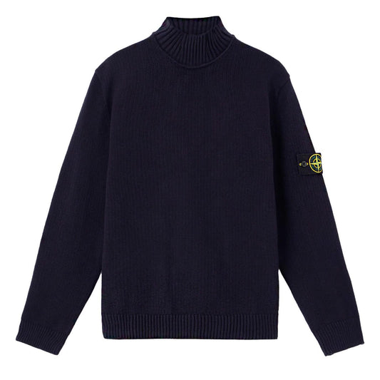 Stone Island Turtleneck Knit with Ribbed Trims in NavyKnitwearStone IslandDPUS Designer Outlet8053813460204SStone Island Turtleneck Knit with Ribbed Trims in Navy