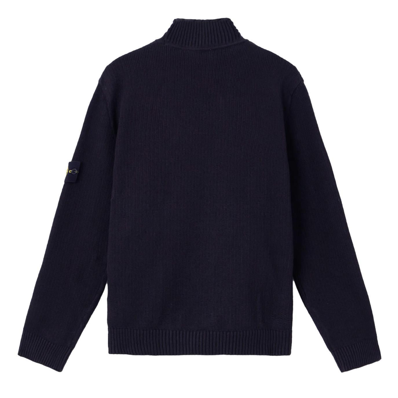 Stone Island Turtleneck Knit with Ribbed Trims in NavyKnitwearStone IslandDPUS Designer Outlet8053813460204SStone Island Turtleneck Knit with Ribbed Trims in Navy