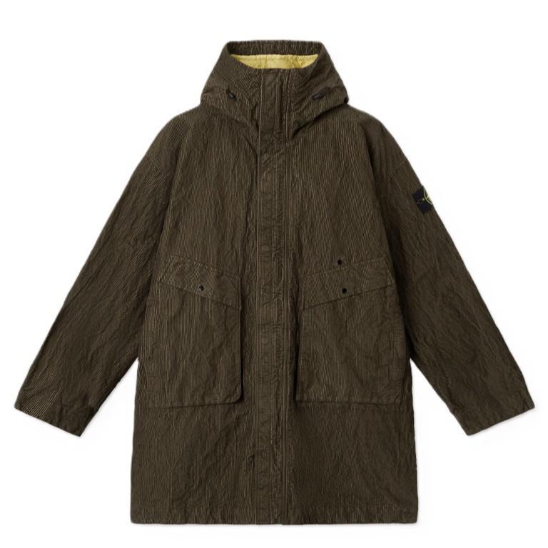 Stone Island Wrinkled Corduroy 500 - TC Hooded Parka with Detachable Down Lining in Military GreenCoats & JacketsStone IslandDPUS Designer Outlet8053813490959SStone Island Wrinkled Corduroy 500 - TC Hooded Parka with Detachable Down Lining in Military Green