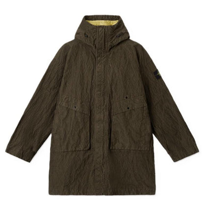 Stone Island Wrinkled Corduroy 500 - TC Hooded Parka with Detachable Down Lining in Military GreenCoats & JacketsStone IslandDPUS Designer Outlet8053813490959SStone Island Wrinkled Corduroy 500 - TC Hooded Parka with Detachable Down Lining in Military Green