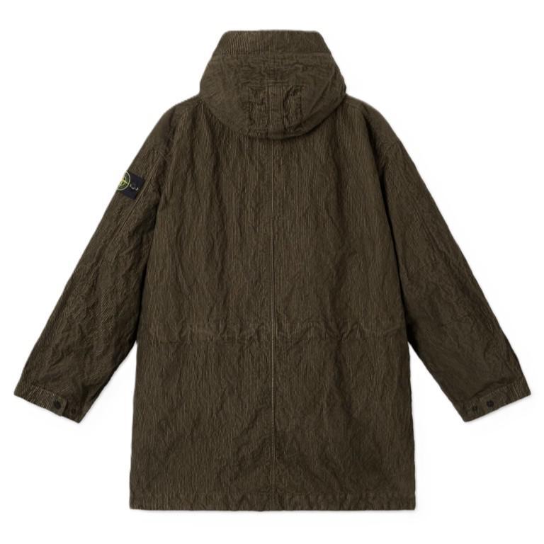 Stone Island Wrinkled Corduroy 500 - TC Hooded Parka with Detachable Down Lining in Military GreenCoats & JacketsStone IslandDPUS Designer Outlet8053813490959SStone Island Wrinkled Corduroy 500 - TC Hooded Parka with Detachable Down Lining in Military Green