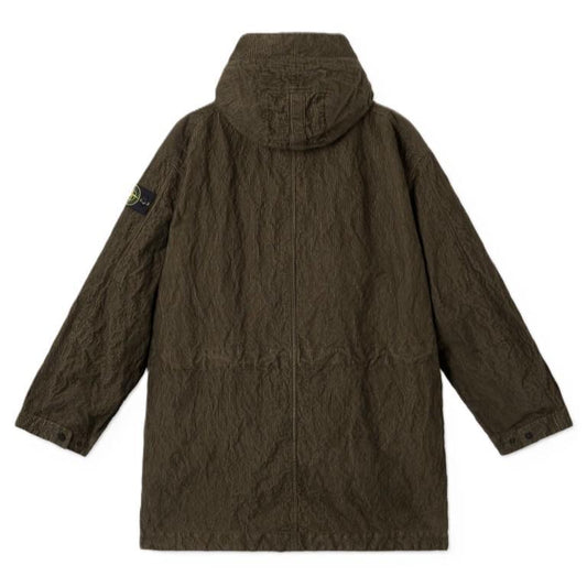 Stone Island Wrinkled Corduroy 500 - TC Hooded Parka with Detachable Down Lining in Military GreenCoats & JacketsStone IslandDPUS Designer Outlet8053813490959SStone Island Wrinkled Corduroy 500 - TC Hooded Parka with Detachable Down Lining in Military Green