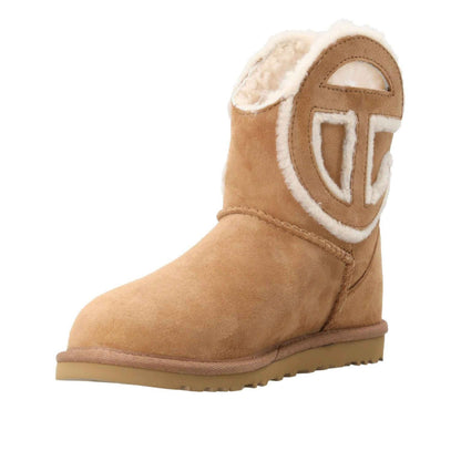 UGG x Telfar Classic Logo Mini Boots in Chestnut