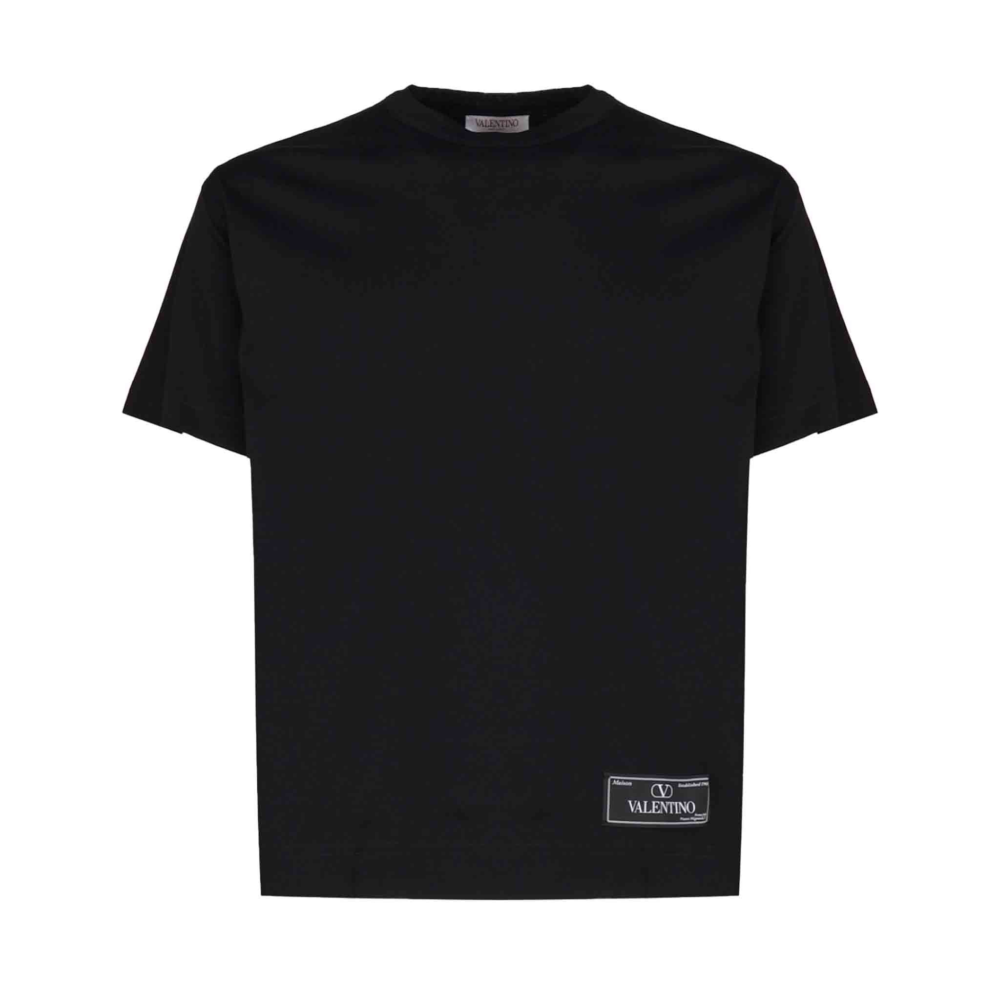 Valentino Maison Valentino Tailoring Label T-Shirt in BlackT-ShirtsValentinoDPUS8052962096357SValentino Maison Valentino Tailoring Label T-Shirt in Black