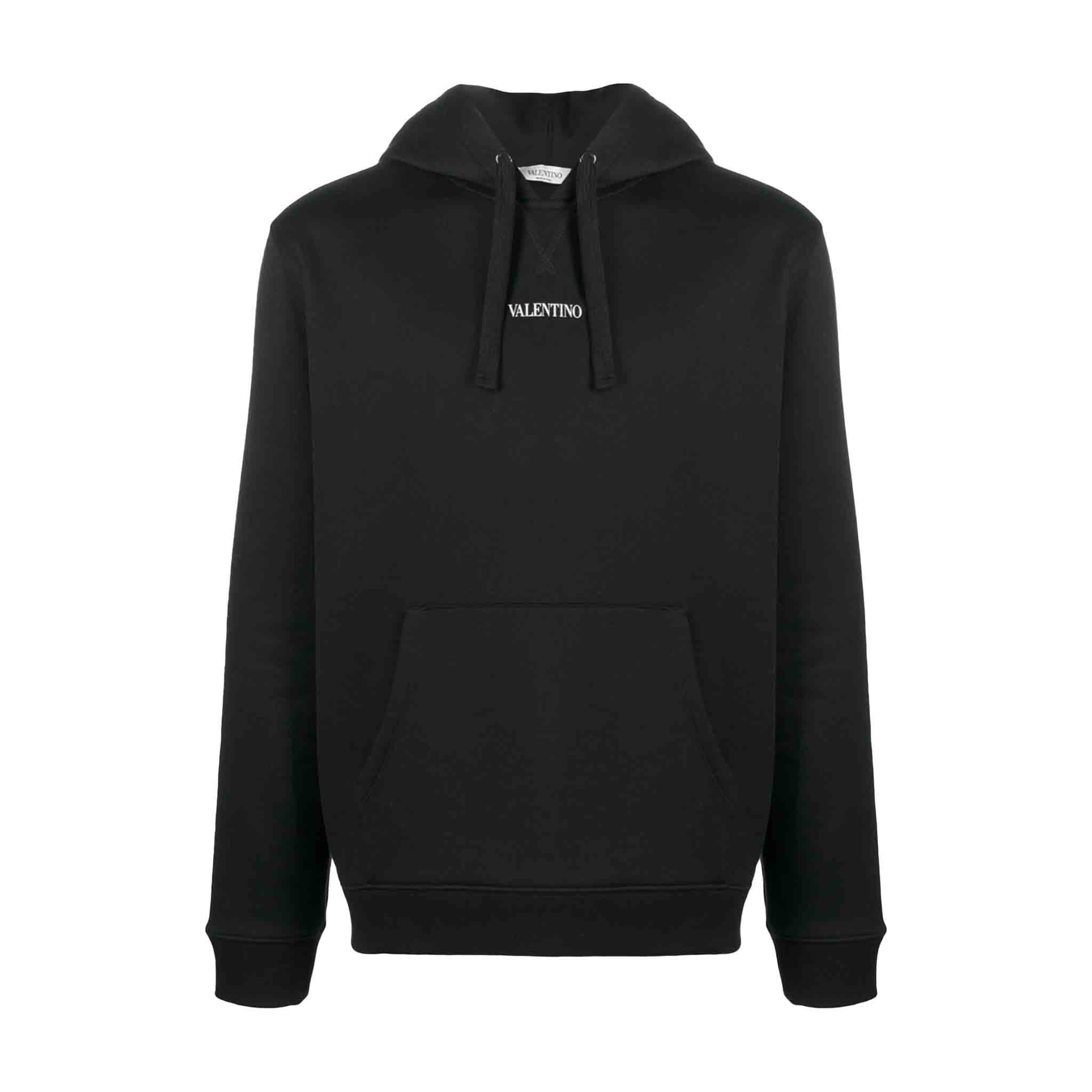 Valentino Small Logo Print Hoodie in BlackHoodiesValentinoDPUS8050943085734SValentino Small Logo Print Hoodie in Black