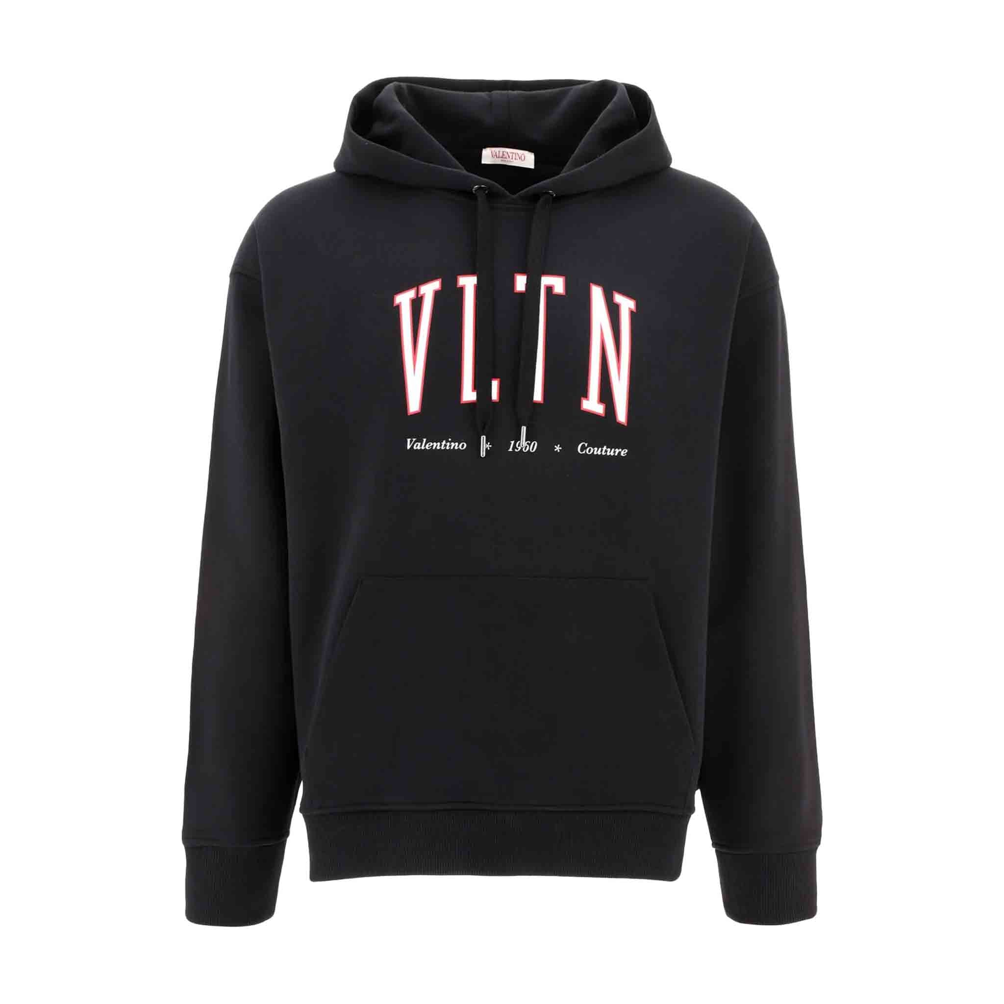 Valentino VLTN Logo Print Hoodie in BlackHoodiesValentinoDPUS8056133657811SValentino VLTN Logo Print Hoodie in Black