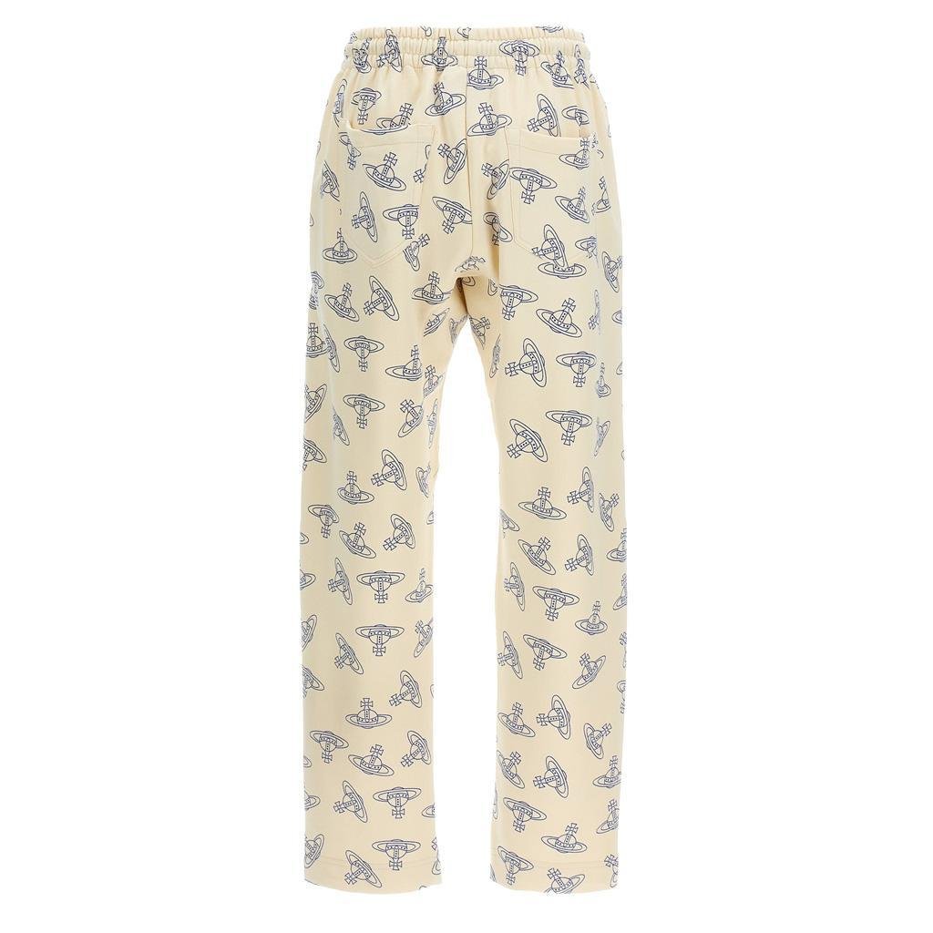 Vivienne Westwood All Over Logo Joggers in Cream/Blue