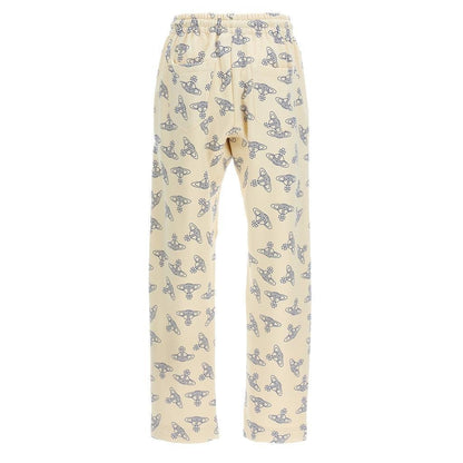 Vivienne Westwood All Over Logo Joggers in Cream/Blue