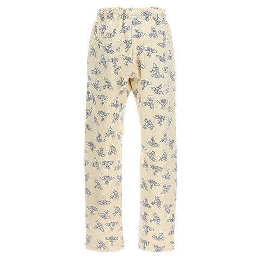 Vivienne Westwood All Over Logo Joggers in Cream/Blue