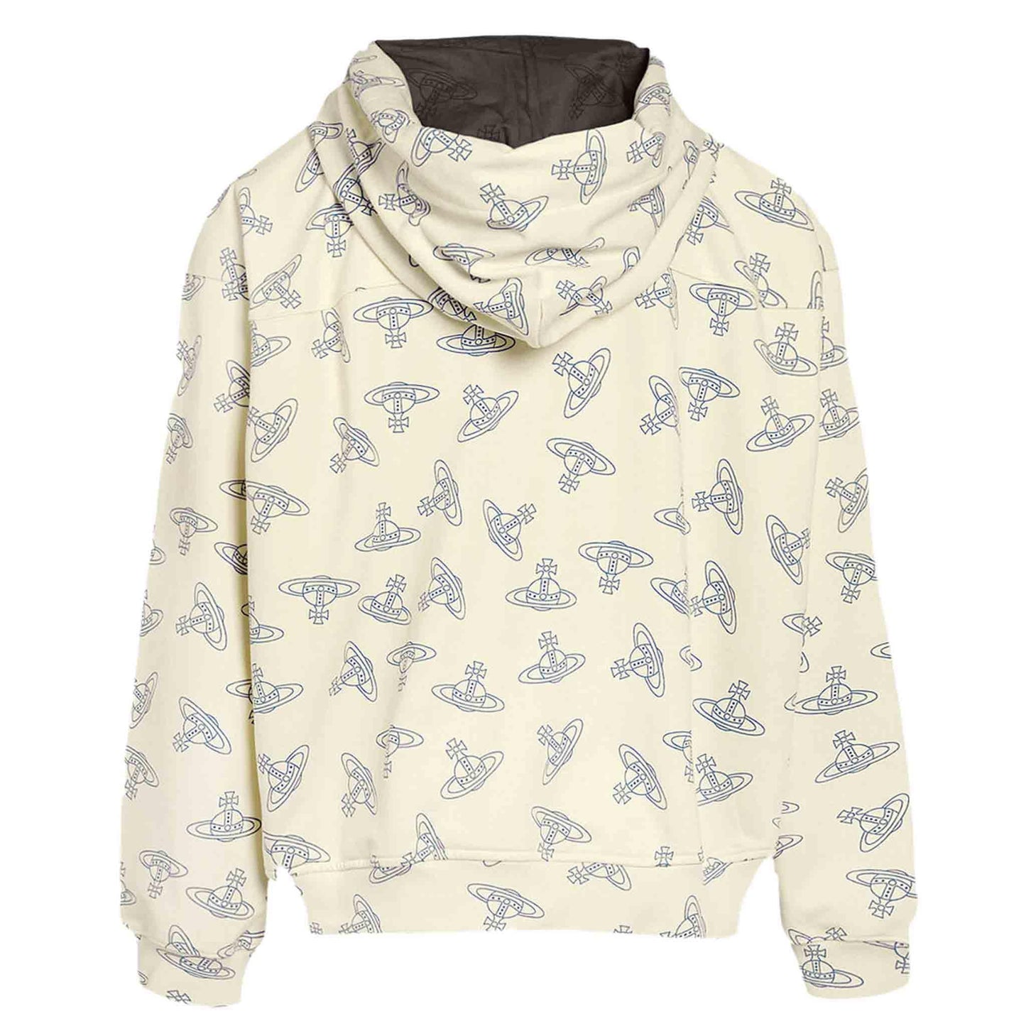 Vivienne Westwood All Over Orb Hoodie in Cream/Blue