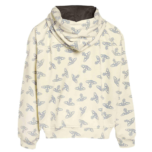 Vivienne Westwood All Over Orb Hoodie in Cream/Blue