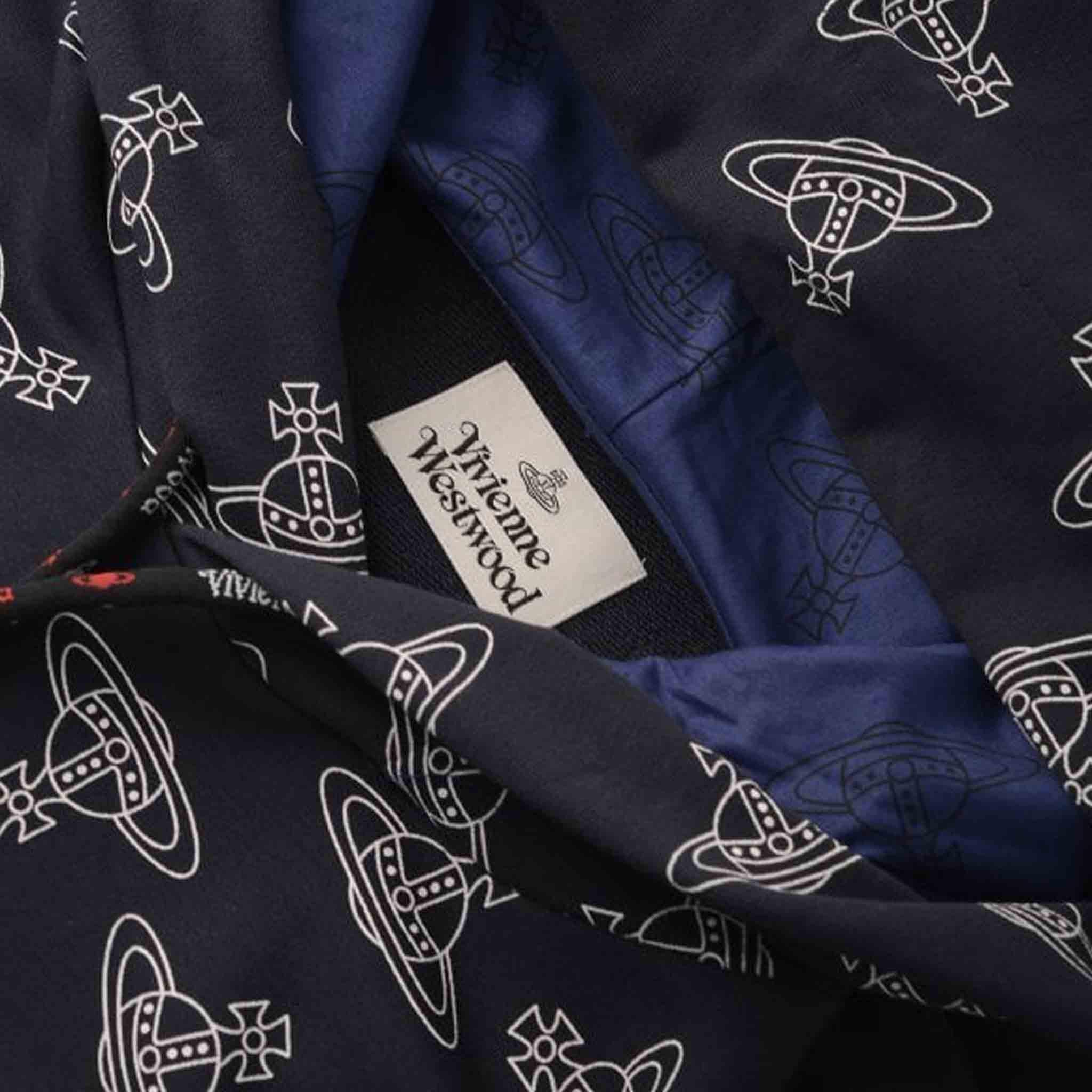 Vivienne Westwood All Over Orb Hoodie in Navy/White